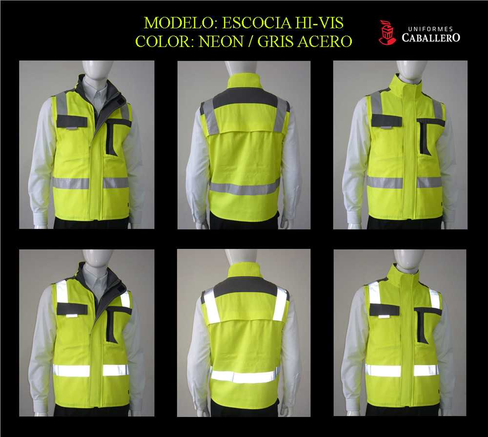 Chaleco Escocia Rojo y Gris Acero – Uniformes Caballero