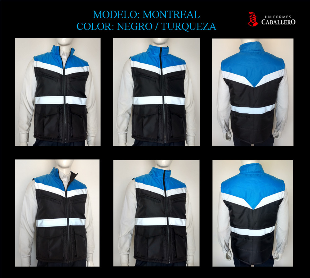 Chaleco Montreal en Negro con Azul